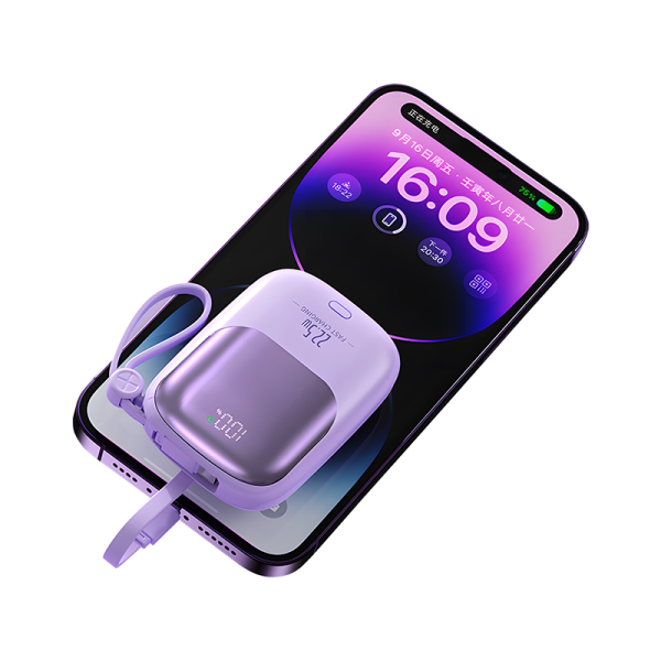 OB15 10000mah 22.5W fast charging  T-ypec + IPH cable  Mini power bank - 图片 3