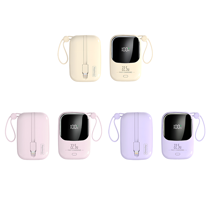 OB15 10000mah 22.5W fast charging  T-ypec + IPH cable  Mini power bank