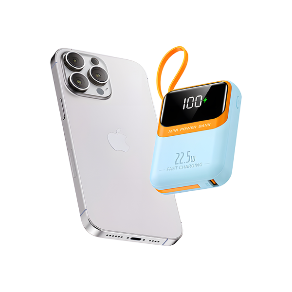 OB16 Yoty 10000mah 22.5W fast charging T-ypec + IPH cable  Mini power bank - 图片 3