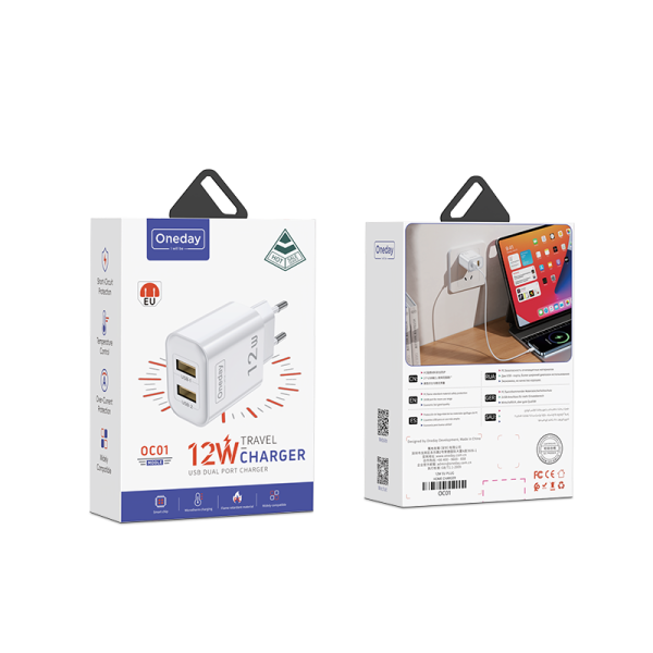 OC01 12W USB + USB dual port Charger EU PLUG - 图片 5