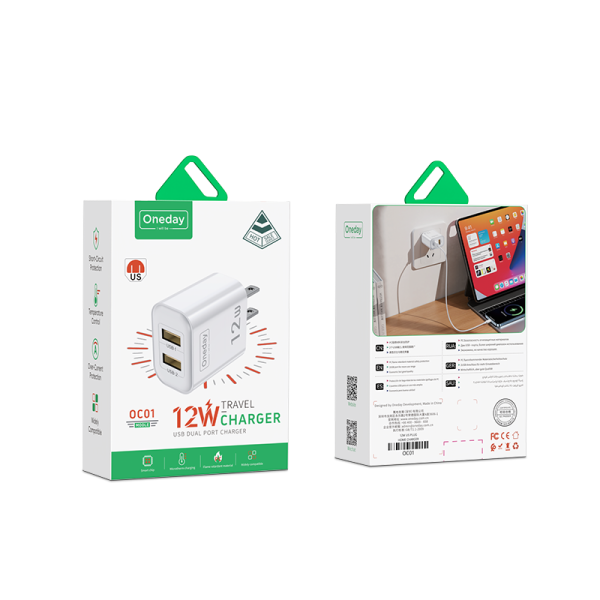 OC01 12W USB + USB dual port Charger US PLUG - 图片 5