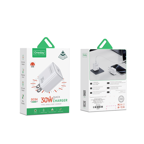 OC04 30W T-ypec single port Charger USPLUG - 图片 5