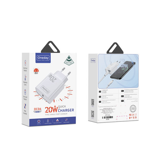 OC06 20W T-ypec single port Charger EU PLUG - 图片 5