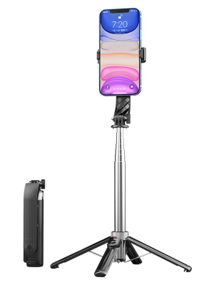 OU03 Stainless steel selfietripod & blue tooth monopod 17.5 -105cm