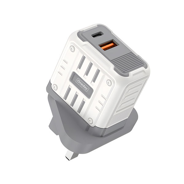 YC01 Mason 20W USB + T-ypec dual port Charger UK PLUG - 图片 2