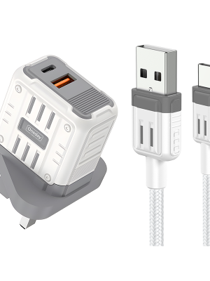 YC01 With USB to T-ypec cable Mason 20W USB + T-ypec dual port Charger US PLUG