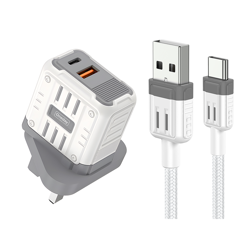 YC01 With USB to T-ypec cable Mason 20W USB + T-ypec dual port Charger US PLUG