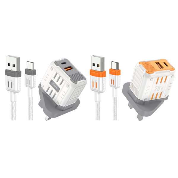 YC01 With USB to T-ypec cable Mason 20W USB + T-ypec dual port Charger US PLUG - 图片 3