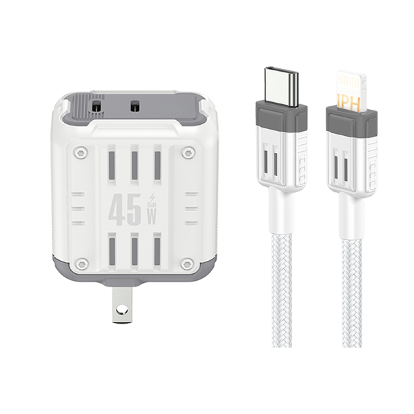 YC02 With T-ypec to IPH cable Mason 45W USB + T-ypec dual port Charger US PLUG - 图片 2
