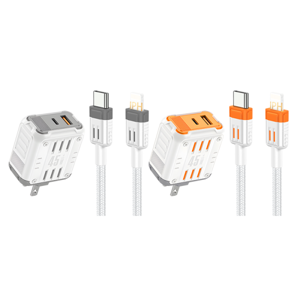 YC02 With T-ypec to IPH cable Mason 45W USB + T-ypec dual port Charger US PLUG - 图片 3