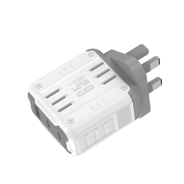 YC03 Mason 65W USB + T-ypec + T-ypec Three port Charger UK PLUG - 图片 2