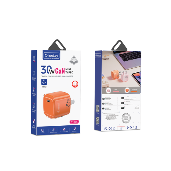 YC05 Crystal 30W mini T-ypec GaN charger US PLUG - 图片 5