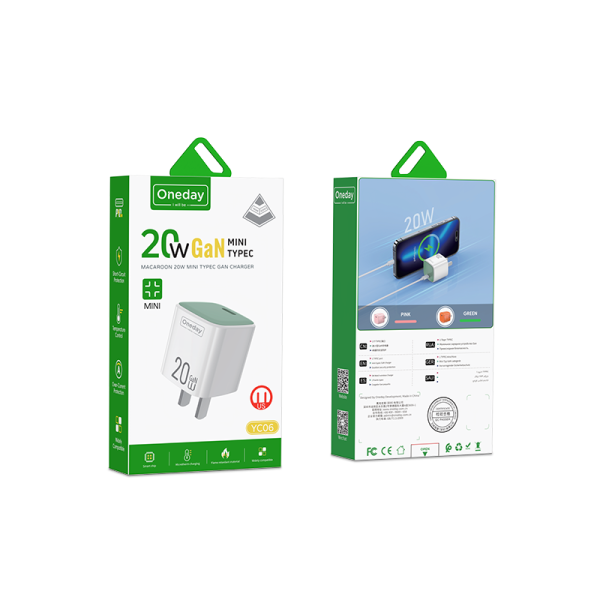 YC06 Macaroon  20W mini typec GaN charger US PLUG - 图片 5