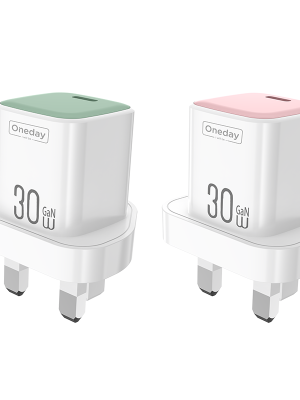 YC07 Macaroon  30W mini typec GaN charger UK PLUG