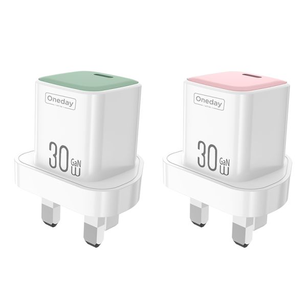 YC07 Macaroon  30W mini typec GaN charger UK PLUG