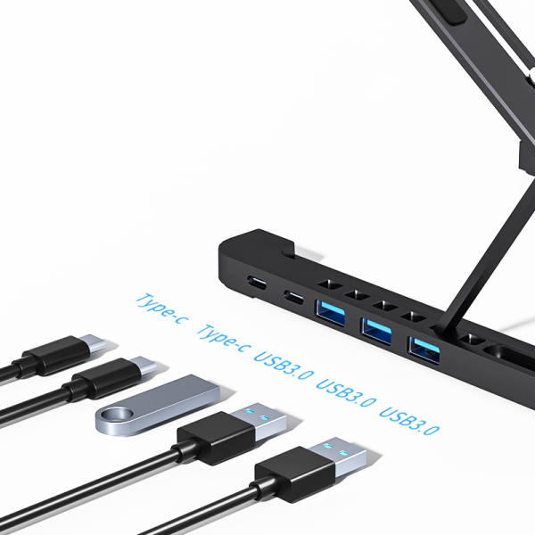 YH07 Deformable aluminum HUB Tablet / laptop desk holder - 图片 3