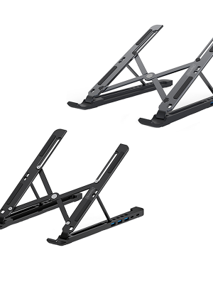 YH07 Deformable aluminum HUB Tablet / laptop desk holder