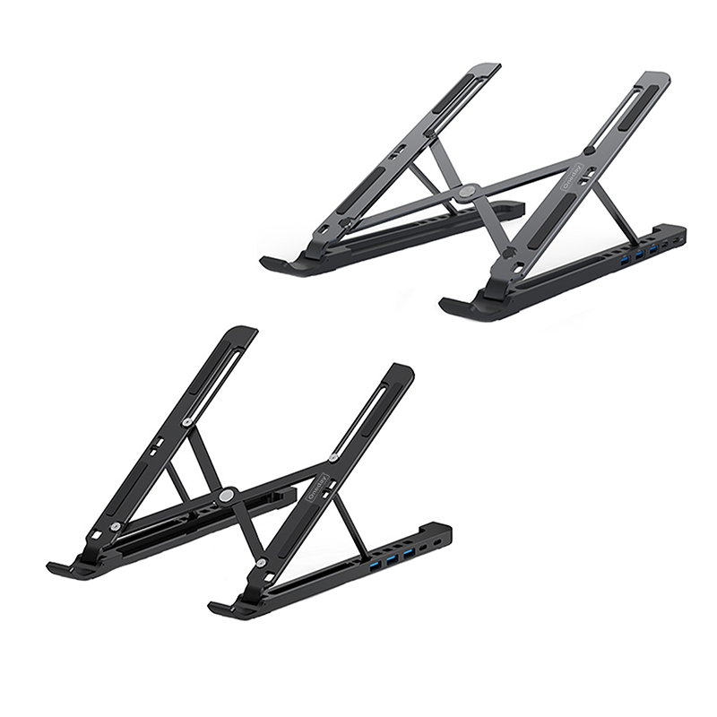 YH07 Deformable aluminum HUB Tablet / laptop desk holder