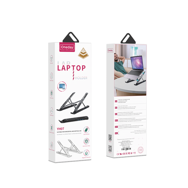 YH07 Deformable aluminum HUB Tablet / laptop desk holder - 图片 5