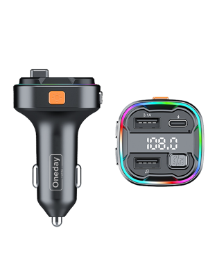 YR02 Car blue tooth receiver 48W USB + USB + T-ypec dual port fast car charger