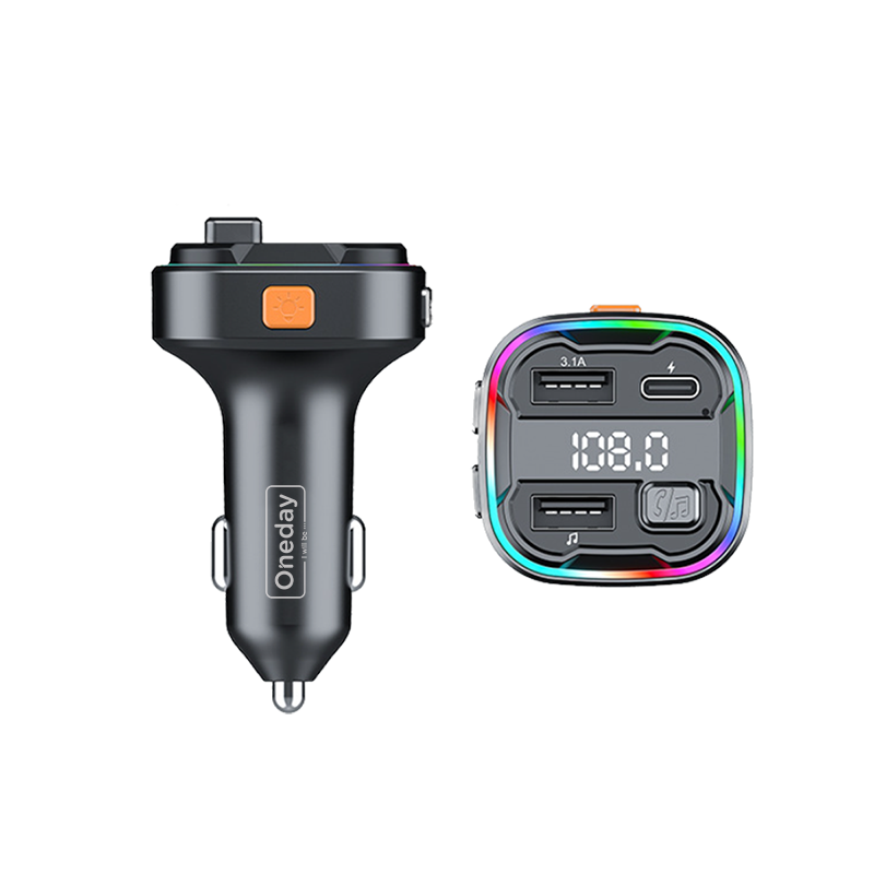YR02 Car blue tooth receiver 48W USB + USB + T-ypec dual port fast car charger