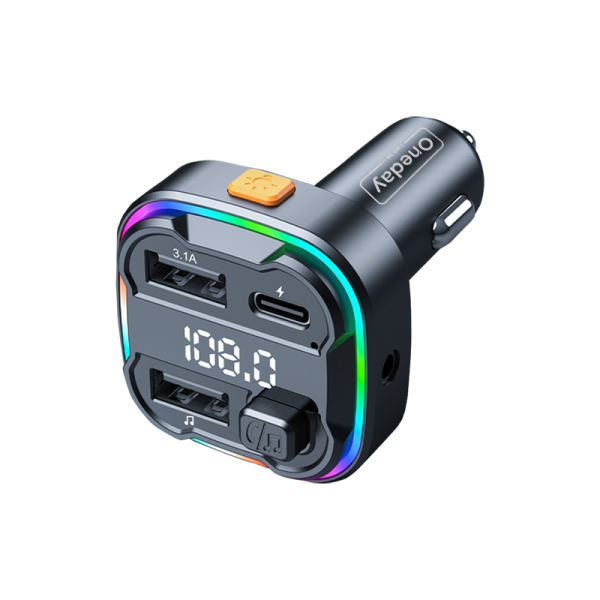 YR02 Car blue tooth receiver 48W USB + USB + T-ypec dual port fast car charger - 图片 3