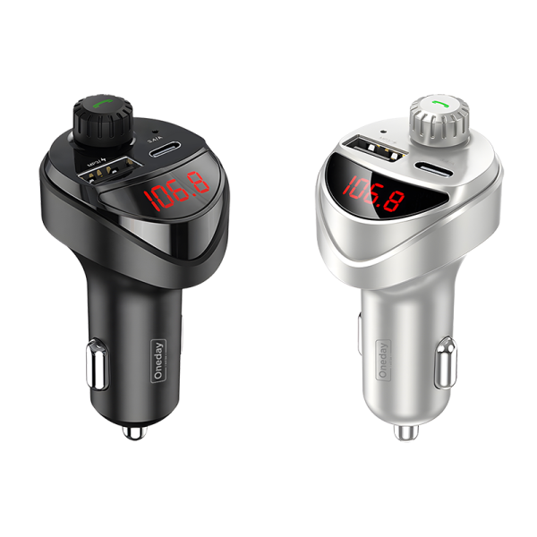 YR04 USB + T-ypec dual port car charger Car bluetooth receiver - 图片 3