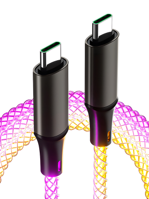 AA07 66W T-ypec to T-ypec 100cm Muti-colour RGB fast charging data cable