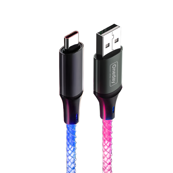 AA07 22.5W USB to IPH 100cm Muti-colour RGB charging data cable - 图片 2