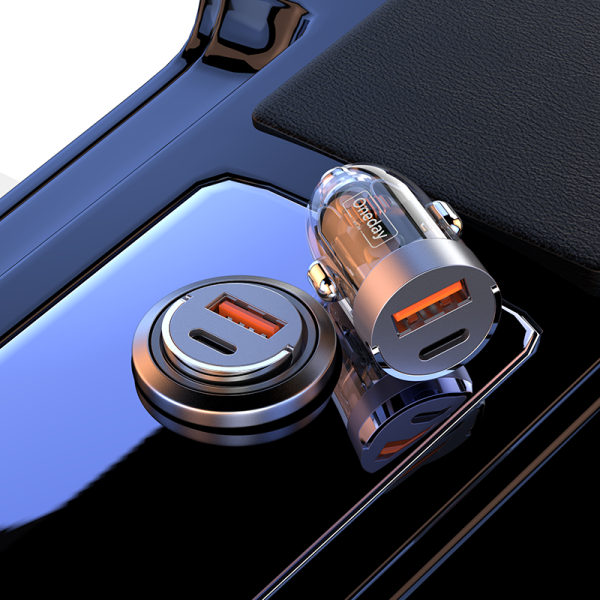 DR02 60W USB +T-ypec dual port fast Invisible car charger - 图片 3