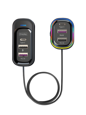 ER03 81W USB * 4 + T-ypec *2 extra cable car charger