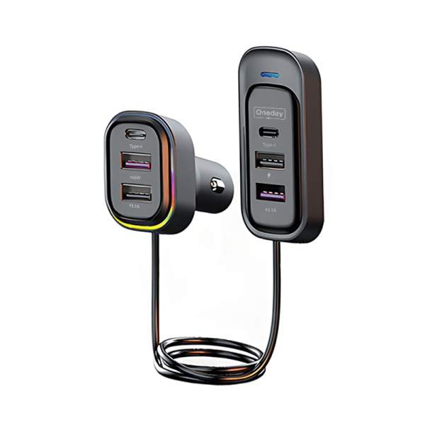 ER03 81W USB * 4 + T-ypec *2 extra cable car charger - 图片 3