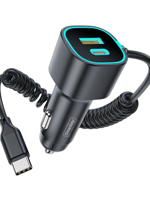 ER04 LED USB + T-ypec with T-ypec cable 48W dual port car charger
