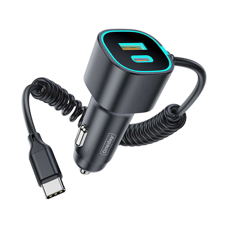 ER04 LED USB + T-ypec with T-ypec cable 48W dual port car charger