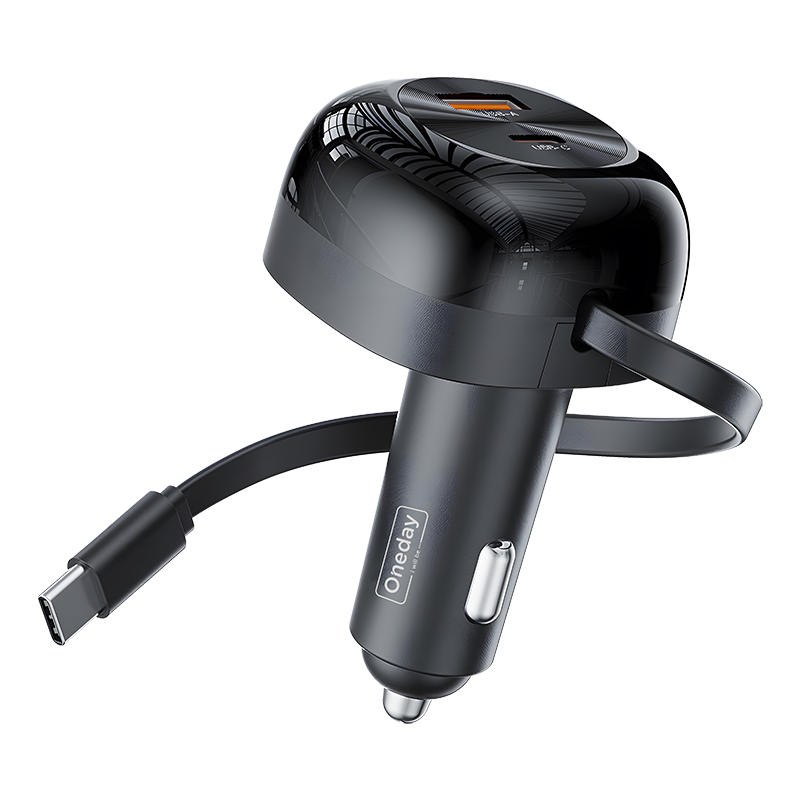 ER05 LED USB + T-ypec with T-ypec cable 60W dual port car charger
