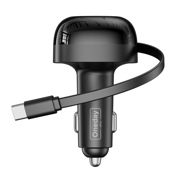 ER05 LED USB + T-ypec with T-ypec cable 60W dual port car charger - 图片 2