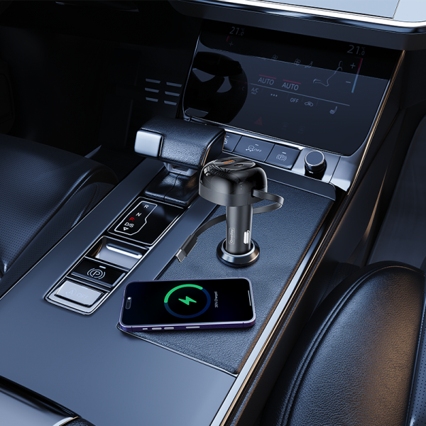 ER05 LED USB + T-ypec with T-ypec cable 60W dual port car charger - 图片 4