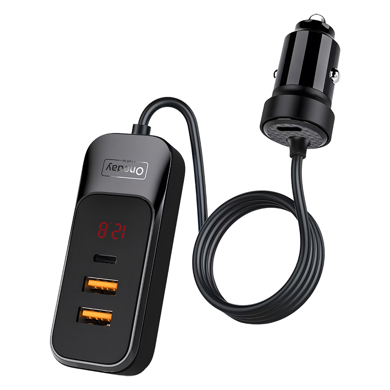 ER06 120W T-ypec car carger with 150CM extension cable car back seat socket