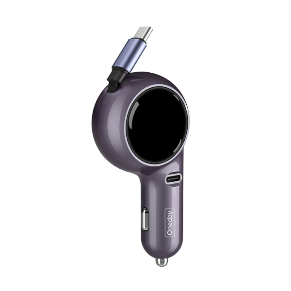 NR08 60W TYPEC + Flaxible T-ypec cable singleport fast car charger