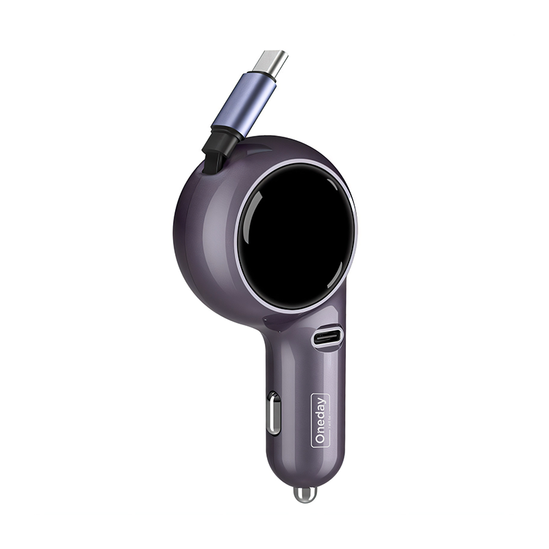 NR08 60W TYPEC + Flaxible T-ypec cable singleport fast car charger