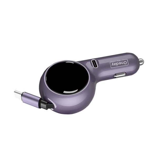 NR08 60W TYPEC + Flaxible T-ypec cable singleport fast car charger - 图片 2