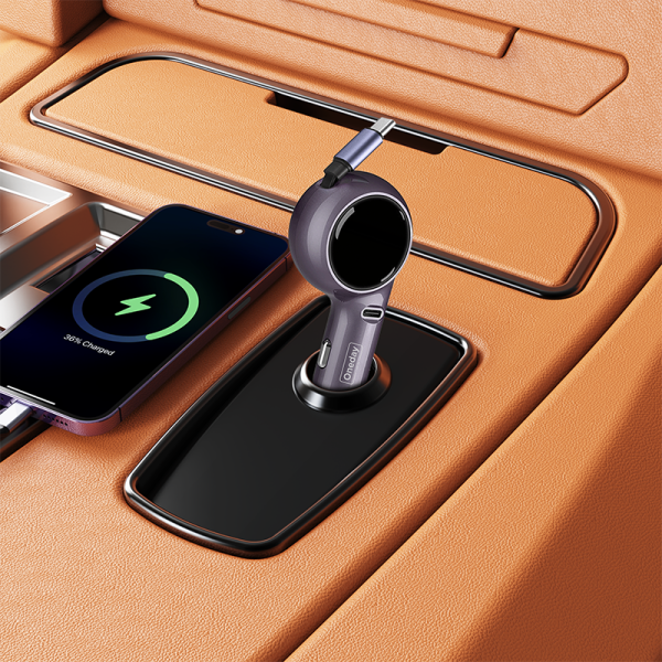 NR08 60W TYPEC + Flaxible T-ypec cable singleport fast car charger - 图片 4