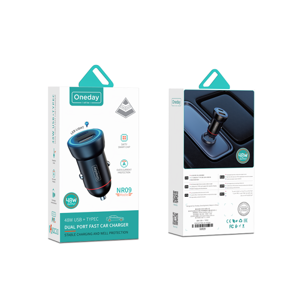 NR09 48W USB + T-ypec dual port fast car charger - 图片 6
