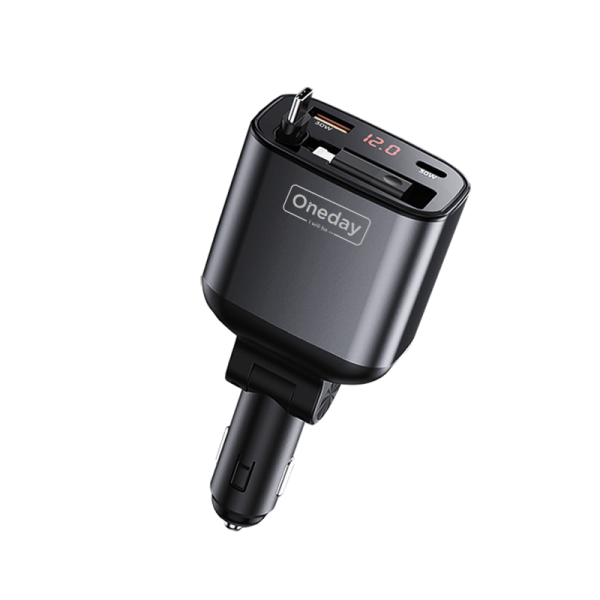 NR15 105W USB + T-ypec + Flexible T-ypec cable two port fast car charger - 图片 3