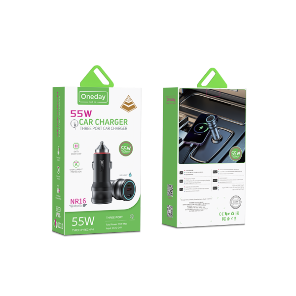 NR16 55W T-ypec + T-ypec+ IPH three port car charger - 图片 5