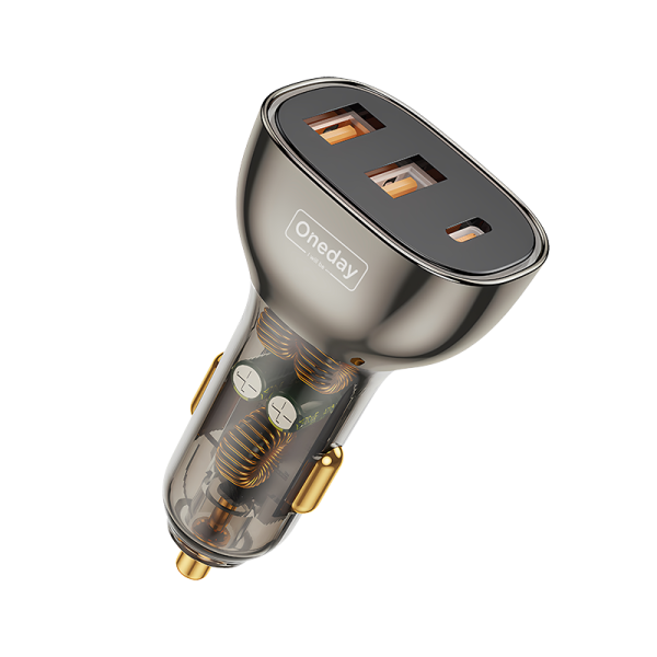 NR18 RGB 90W USB + USB + T-ypec three port car charger