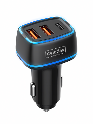 OR05 66W USB + USB + T-ypec three port fast car charger