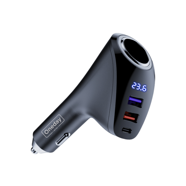 OR07 87W USB + USB + T-ypec + SMOKE four port fast car charger - 图片 2
