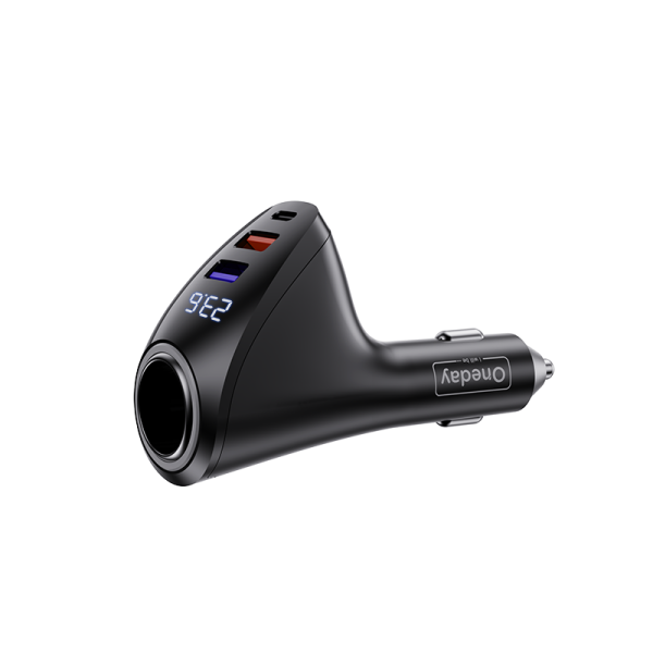 OR07 87W USB + USB + T-ypec + SMOKE four port fast car charger - 图片 3