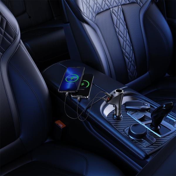 OR07 87W USB + USB + T-ypec + SMOKE four port fast car charger - 图片 4